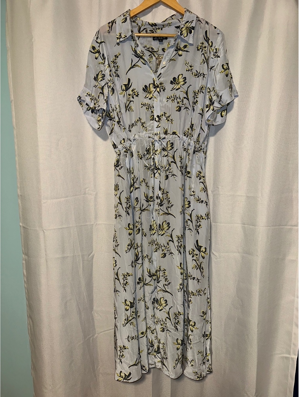 J.Crew Plus Elena Shirt-dress Crepe de chine 18 Coquette Granola Boho NWT